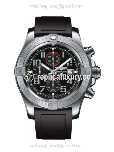 Breitling Super Avenger II Stainless Steel / Volcano Black / Rubber / Pin A1337111/BC28/135S/A20S.1