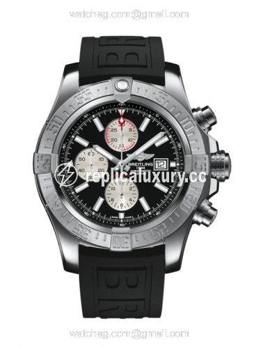 Breitling Super Avenger II Stainless Steel / Volcano Black / Rubber / Pin A13371111B1S2
