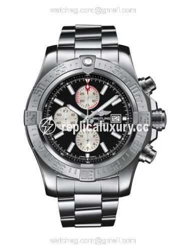 Breitling Super Avenger II Stainless Steel / Volcano Black / Bracelet A13371111B1A1