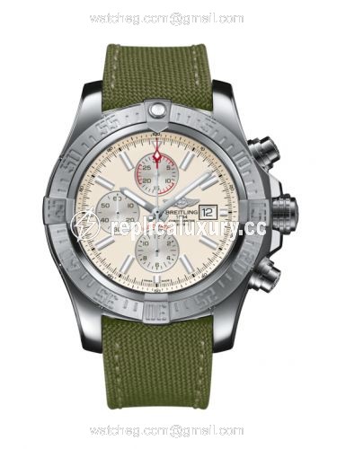 Breitling Super Avenger II Stainless Steel / Stratus Silver / Military / Pin A1337111/G779/105W/A20BA.1