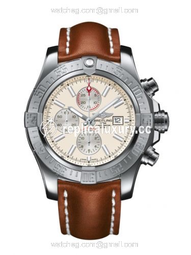 Breitling Super Avenger II Stainless Steel / Stratus Silver / Calf / Pin A1337111/G779/439X/A20BA.1