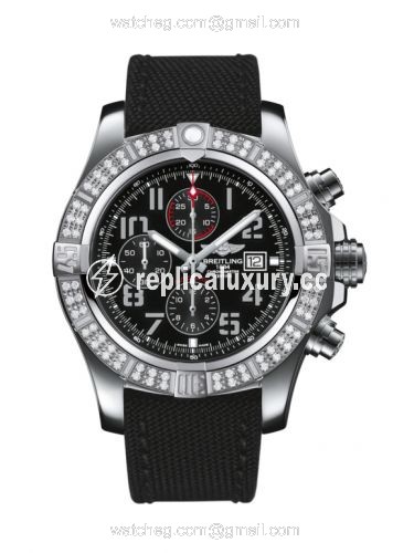 Breitling Super Avenger II Stainless Steel / Diamond / Volcano Black / Military / Pin A1337153/BC28/104W/A20BA.1