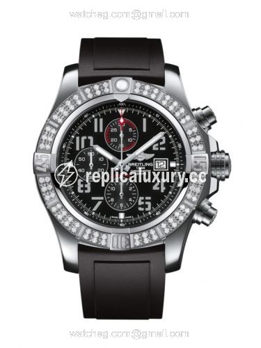 Breitling Super Avenger II Stainless Steel / Diamond / Volcano Black / Rubber / Pin A1337153/BC28/135S