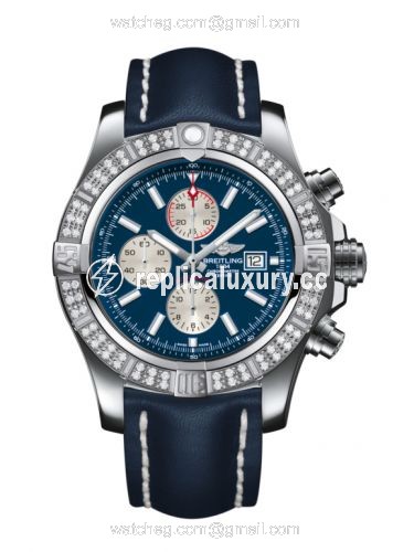 Breitling Super Avenger II Stainless Steel / Diamond / Mariner Blue / Calf / Pin A1337153/C871/101X/A20BA.1