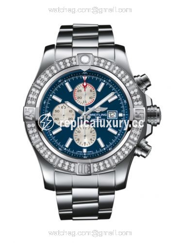 Breitling Super Avenger II Stainless Steel / Diamond / Mariner Blue / Bracelet A1337153/C871/168A