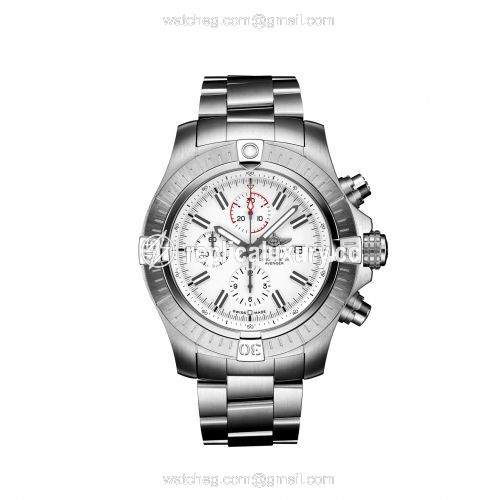 Breitling Avenger Chronograph 48 Stainless Steel / White / Calf / Bracelet A133751A1A1A1