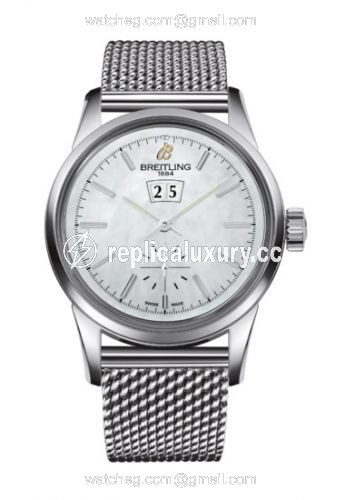 Breitling Transocean 38 Stainless Steel / MOP / Bracelet A1631012/A764/171A