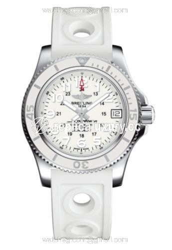 Breitling Superocean II 36 White / Rubber A17312D21A1S1