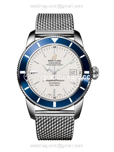 Breitling Superocean Heritage 42 Stainless Steel / Blue / Stratus Silver / Milanese A1732116|G717|154A