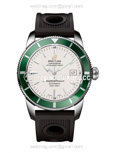 Breitling Superocean Heritage 42 Stainless Steel / Green / Stratus Silver / Rubber A1732136.G717.200S
