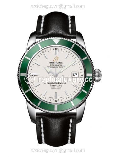 Breitling Superocean Heritage 42 Stainless Steel / Green / Stratus Silver / Calf A1732136.G717.435X