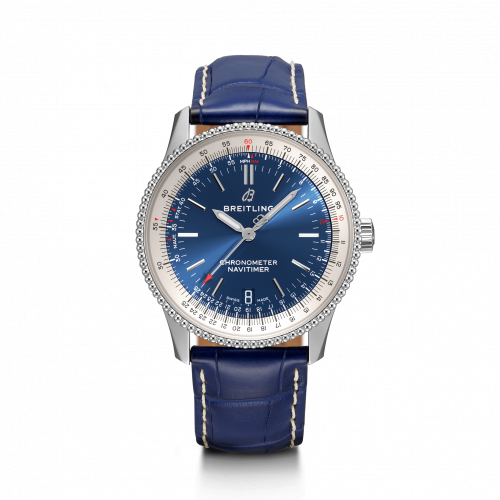 Breitling Navitimer 1 38 Automatic Stainless Steel / Blue / Croco / Folding A17325211C1P3