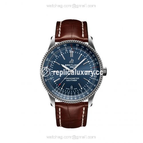 Breitling Navitimer Automatic 41 Automatic Stainless Steel / Blue / Croco / Folding A17326161C1P2
