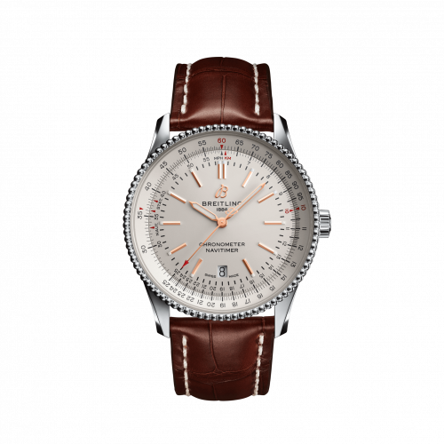 Breitling Navitimer Automatic 41 Automatic Stainless Steel / Silver / Croco / Pin A17326211G1P1