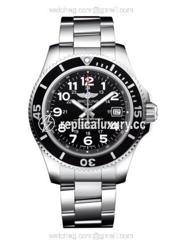 Breitling Superocean II 42 Stainless Steel / Volcano Black / Bracelet A17365C91B1A1