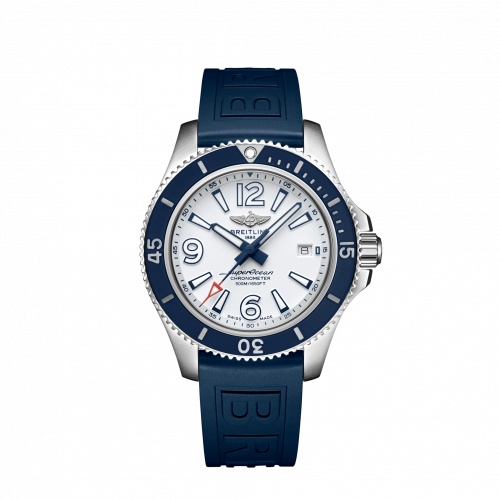 Breitling Superocean 42 Stainless Steel / White / Rubber / Pin A17366D81A1S1