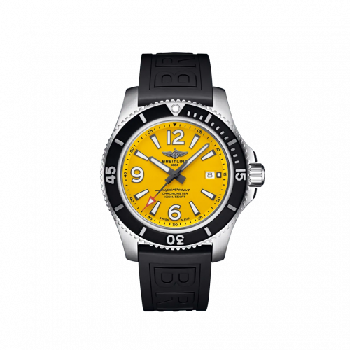 Breitling Superocean 44 Stainless Steel / Yellow / Rubber / Pin A17367021I1S1