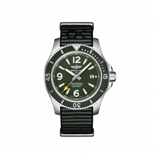 Breitling Superocean 44 Stainless Steel / Green / NATO / OuterKnown A17367A11L1W1