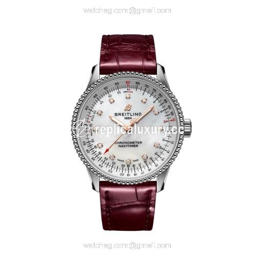 Breitling Navitimer 1 35 Automatic Stainless Steel / MOP / Croco / Pin A17395211A1P1