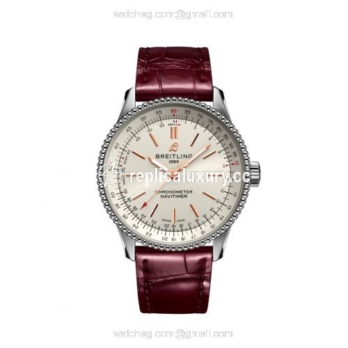 Breitling Navitimer 1 35 Automatic Stainless Steel / Silver / Croco / Folding A17395F41G1P2