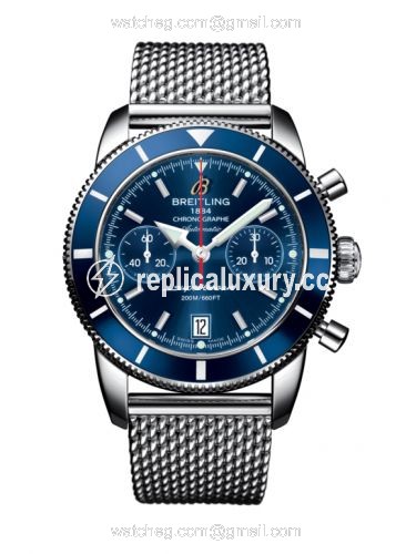 Breitling Superocean Heritage 44 Chronograph Stainless Steel / Blue / Blue / Milanese A2337016.C856.154A