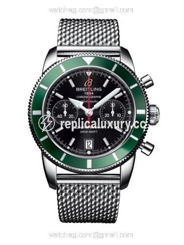 Breitling Superocean Heritage 44 Chronograph Stainless Steel / Green / Black / Milanese A2337036.BB81.154A