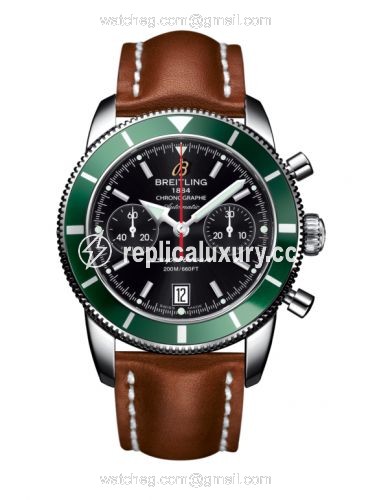 Breitling Superocean Heritage 44 Chronograph Stainless Steel / Green / Black / Calf A2337036.BB81.433X