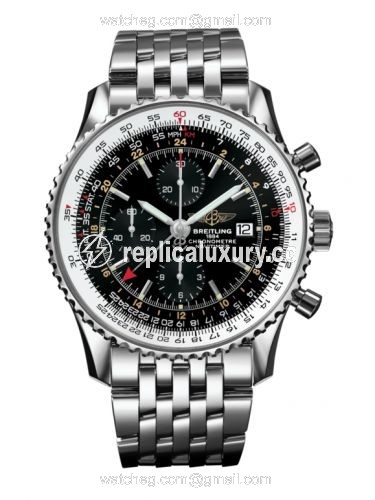 Breitling Navitimer World Stainless Steel / Black / Bracelet A2432212/B726/443A