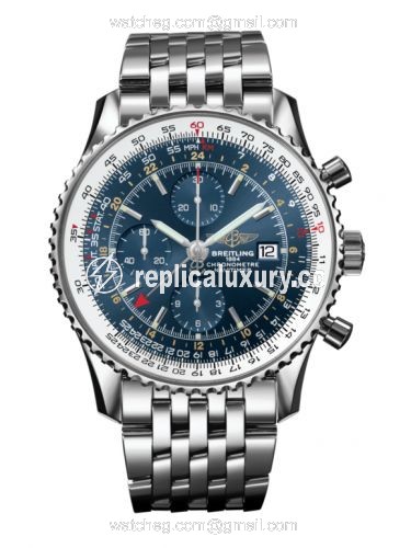 Breitling Navitimer World Stainless Steel / Blue / Bracelet A2432212.C651.443A