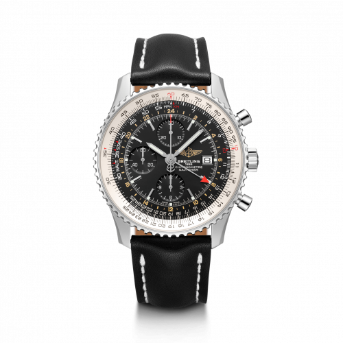 Breitling Navitimer World Stainless Steel / Black / Calf / Pin A24322121B1X1