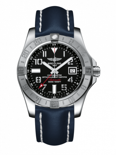 Breitling Avenger II GMT Stainless Steel / Volcano Black / Calf / Folding A3239011/BC34/112X/A20D.1