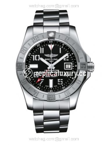 Breitling Avenger II GMT Stainless Steel / Volcano Black / Bracelet A32390111B2A1