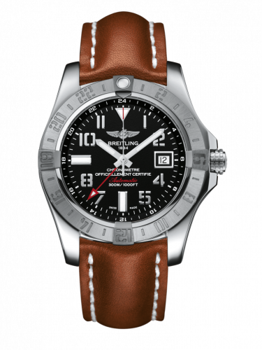 Breitling Avenger II GMT Stainless Steel / Volcano Black / Calf / Pin A3239011/BC34/433X/A20BA.1