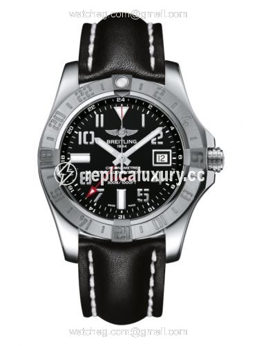 Breitling Avenger II GMT Stainless Steel / Volcano Black / Calf A3239011.BC34.435X