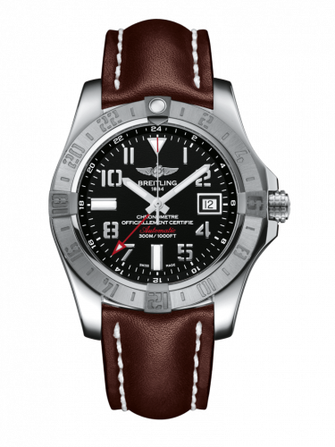 Breitling Avenger II GMT Stainless Steel / Volcano Black / Calf / Folding A3239011/BC34/437X/A20BA.1