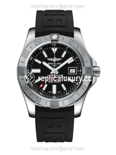 Breitling Avenger II GMT Stainless Steel / Volcano Black / Rubber / Pin A32390111B1S2