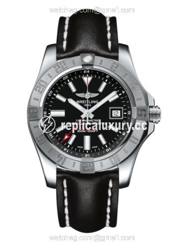 Breitling Avenger II GMT Stainless Steel / Volcano Black / Calf / Pin A3239011/BC35/435X/A20BA.1