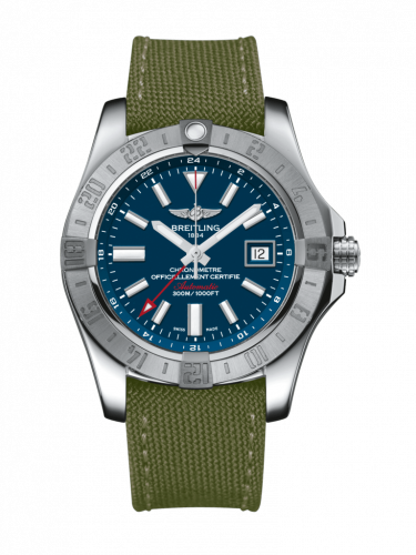 Breitling Avenger II GMT Stainless Steel / Mariner Blue / Military / Pin A3239011/C872/106W/A20BA.1