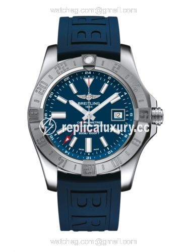 Breitling Avenger II GMT Stainless Steel / Mariner Blue / Rubber / Pin A32390111C1S2