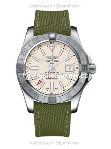 Breitling Avenger II GMT Stainless Steel / Stratus Silver / Military / Pin A3239011/G778/106W/A20BA.1