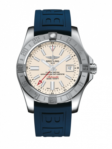 Breitling Avenger II GMT Stainless Steel / Stratus Silver / Rubber / Pin A3239011/G778/158S/A20S.1