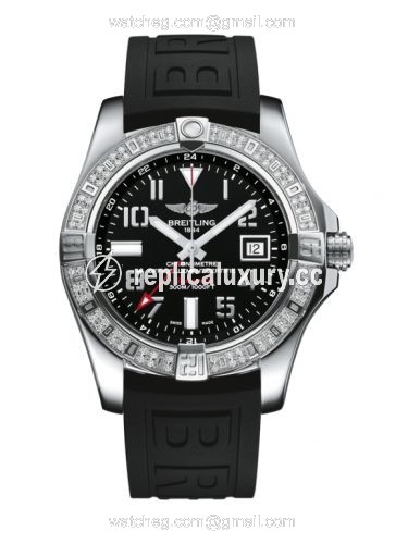 Breitling Avenger II GMT Stainless Steel / Diamond / Volcano Black / Rubber A3239053.BC34.152S