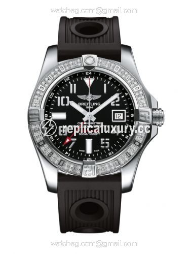 Breitling Avenger II GMT Stainless Steel / Diamond / Volcano Black / Rubber A3239053.BC34.200S