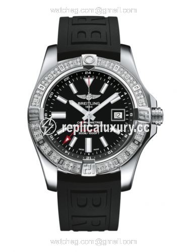 Breitling Avenger II GMT Stainless Steel / Diamond / Volcano Black / Rubber A3239053.BC35.152S