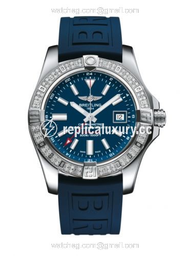 Breitling Avenger II GMT Stainless Steel / Diamond / Mariner Blue / Rubber A3239053.C872.158S