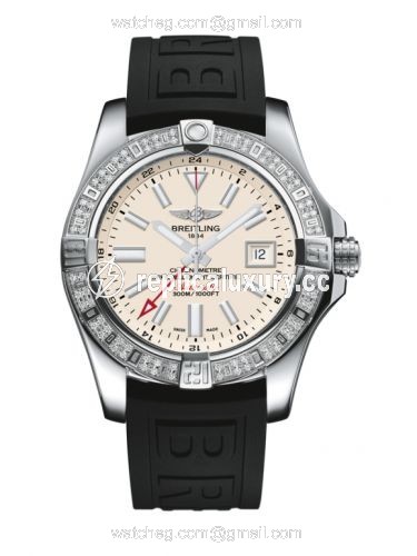 Breitling Avenger II GMT Stainless Steel / Diamond / Stratus Silver / Rubber A3239053.G778.152S