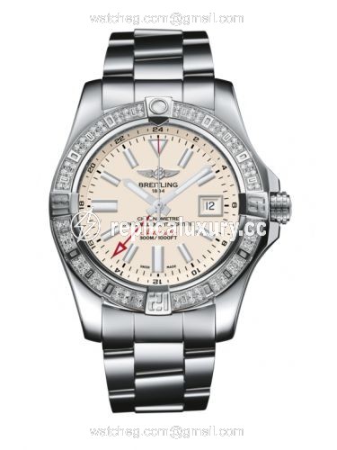 Breitling Avenger II GMT Stainless Steel / Diamond / Stratus Silver / Bracelet A3239053.G778.170A
