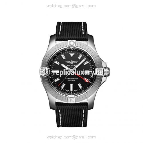 Breitling Avenger Automatic GMT 43 Stainless Steel / Black / Calf / Pin A32397101B1X1