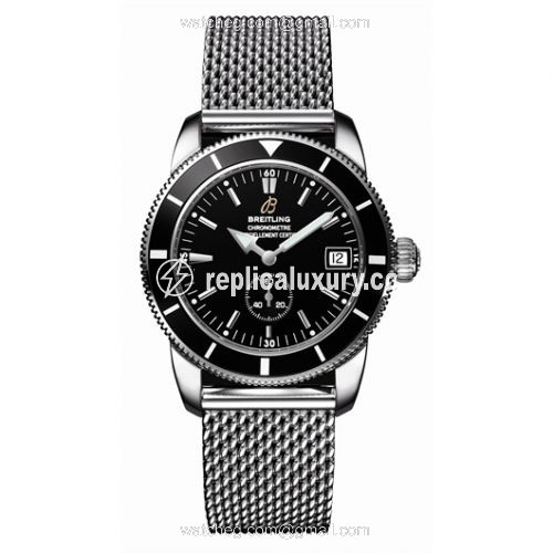 Breitling Superocean Heritage 38 Stainless Steel / Black / Milanese A3732024.B869