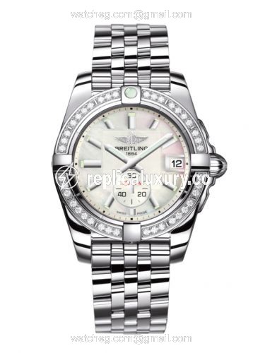 Breitling Galactic 36 Automatic Stainless Steel / Diamond / Pearl / Bracelet A3733053/A716/376A